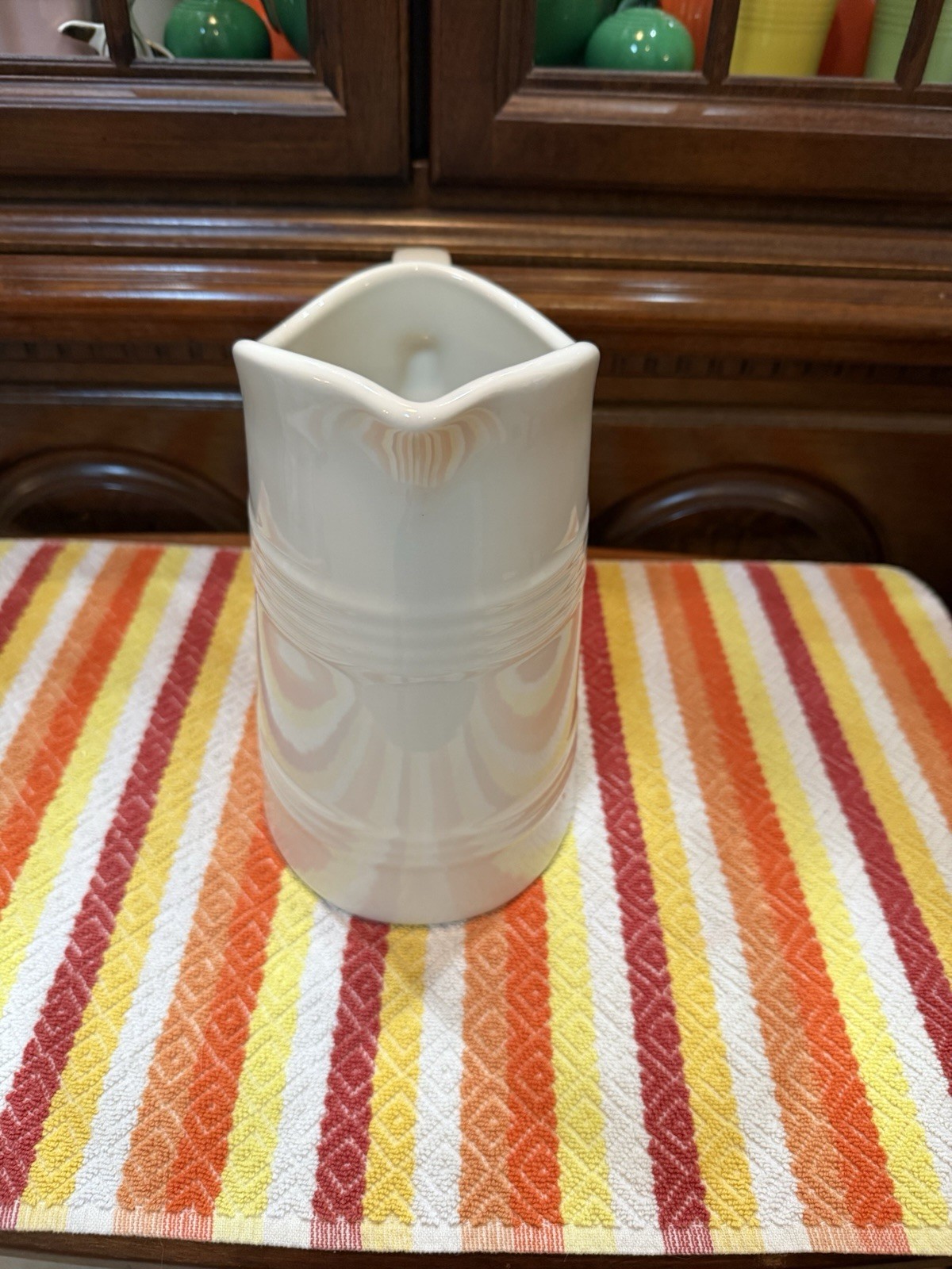 Fiesta Linen Farmhouse Pitcher Pristine New 2026 8 1/2 Inches Tall 74 Ounces