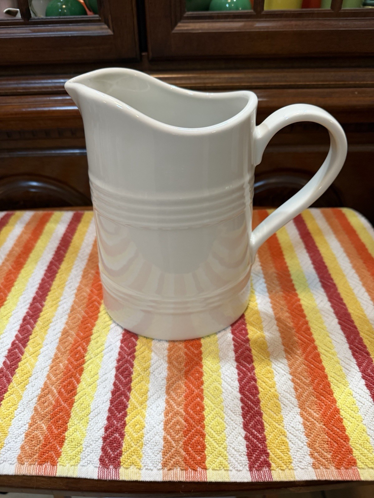 Fiesta Linen Farmhouse Pitcher Pristine New 2026 8 1/2 Inches Tall 74 Ounces