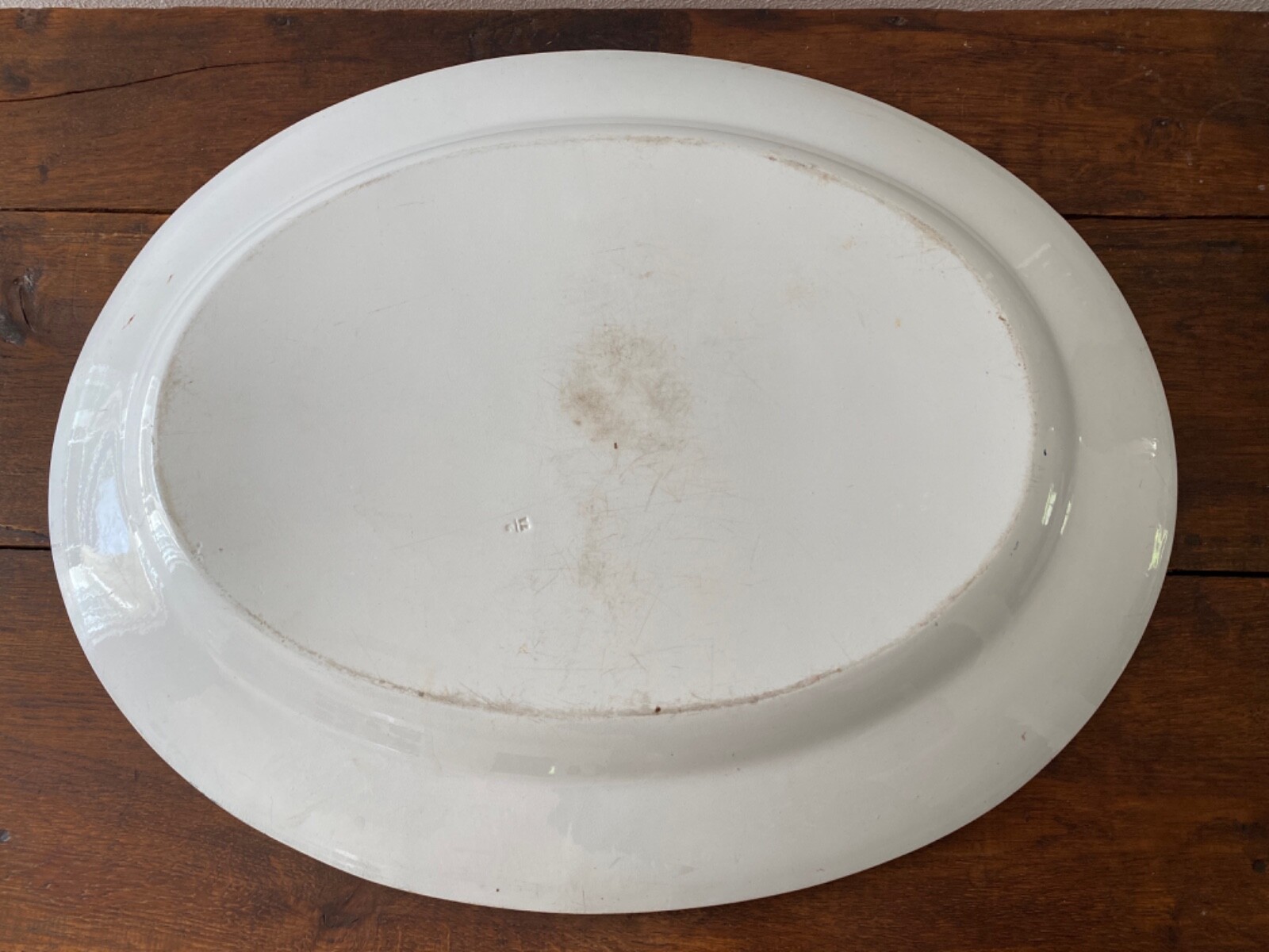 1880’s Aesthetic Movement Very Large Platter White with Florals, Insects Designs