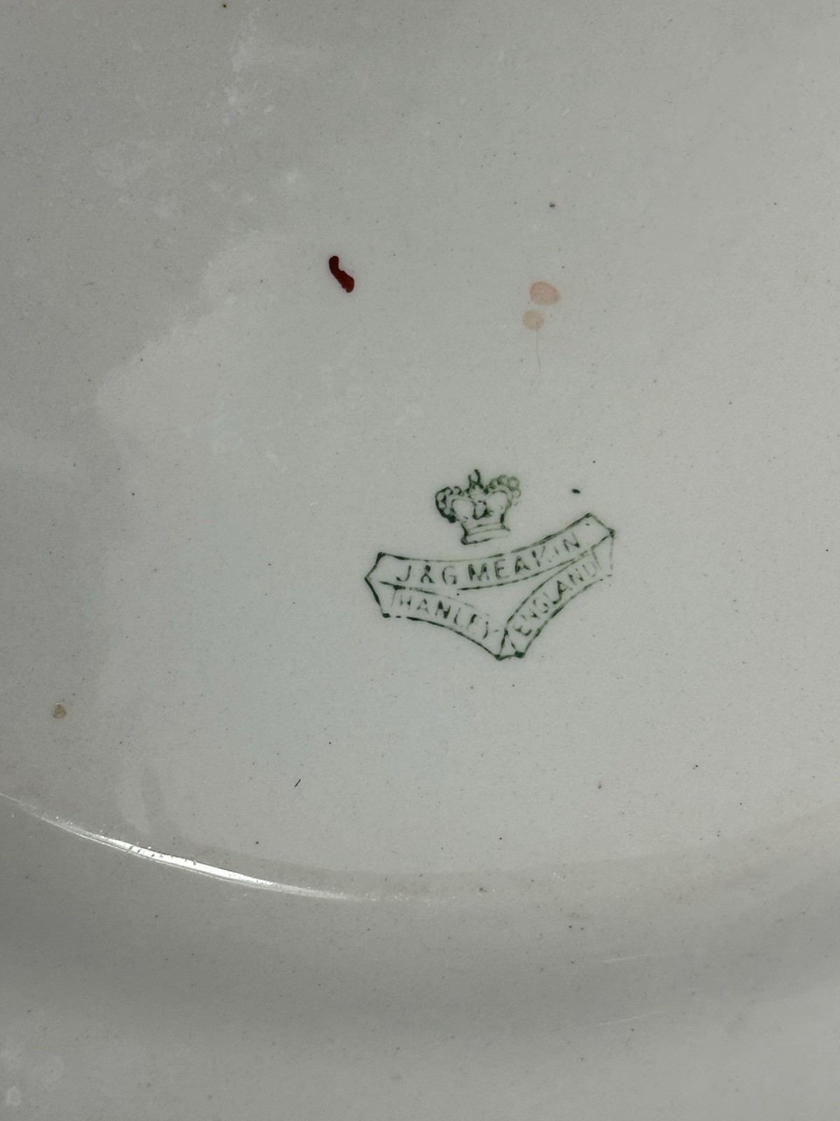 J G Meakin Hanley England ~12″ Platter Chop Rose Garland Floral Swag Ironstone
