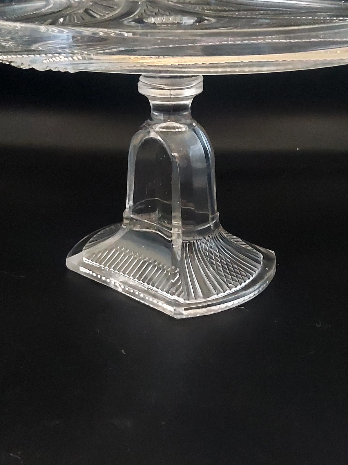 Antique EAPG Bryce Brothers Argyle Rare Oblong Pedestal Cake Plate C. 1880/1900s