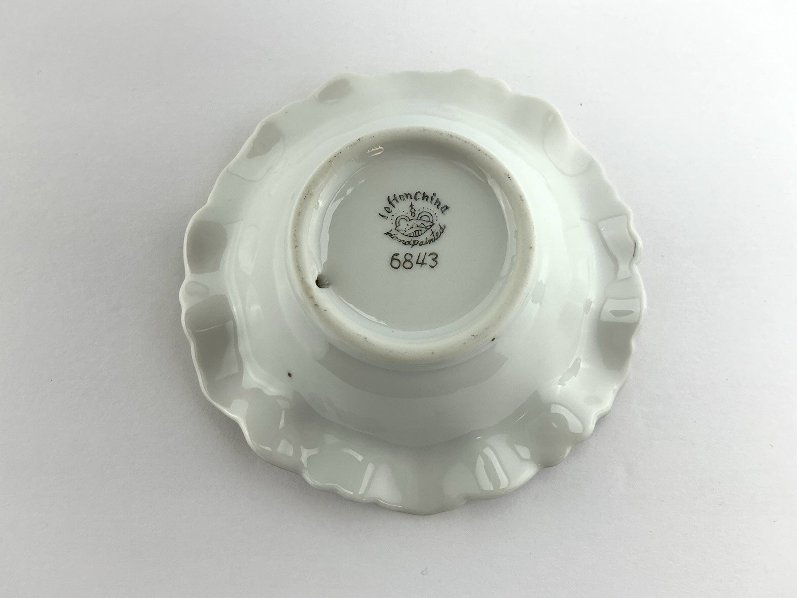 VINTAGE LEFTON CHINA MINI CREAMER AND SAUCER HAND PAINTED PINK FLORAL #6843