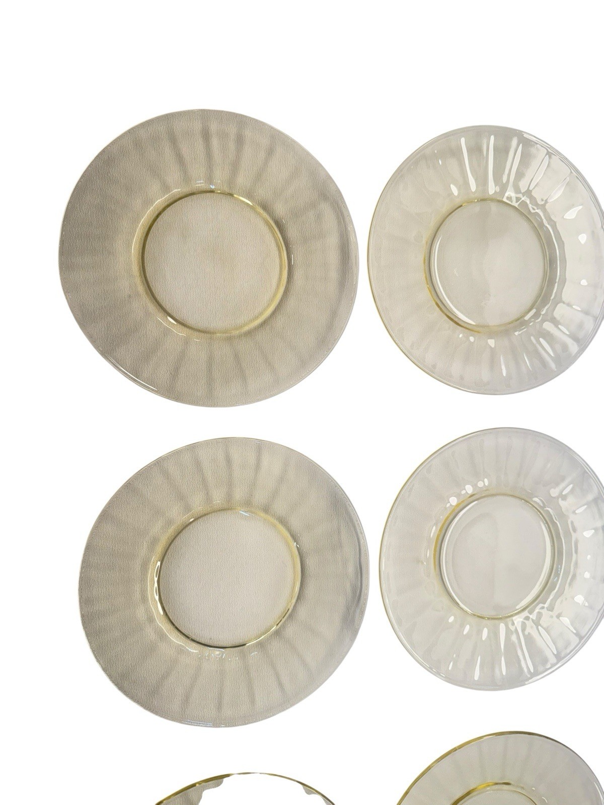 Vtg 1930s Fostoria Fairfax Topaz Yellow Glass Luncheon Plate Set of 6 8.25″ 2375