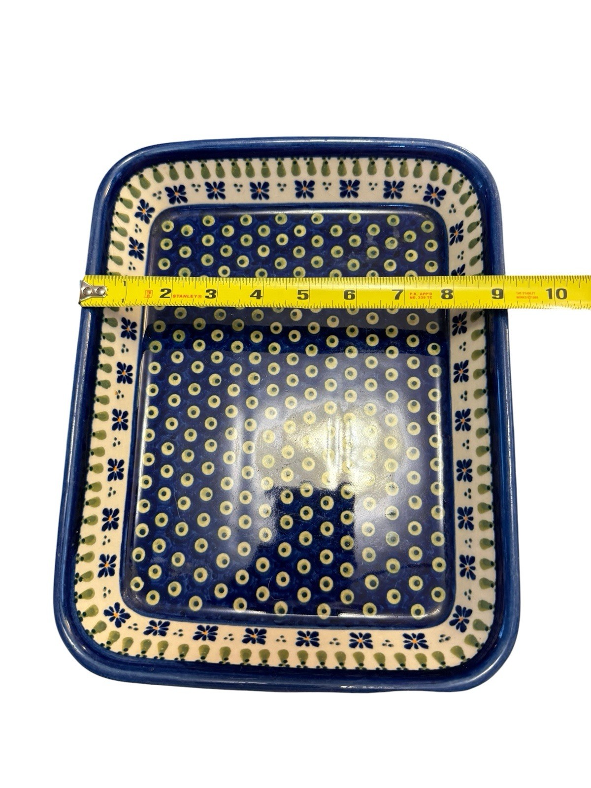 Boleslawiec Polish Pottery Rectangular Casserole Baking Serving Dish Peacock
