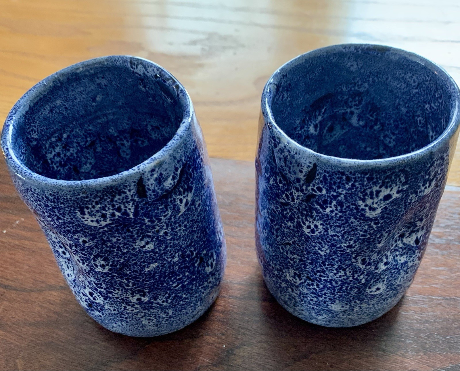North Carolina Cole Pottery Sanford NC – Celia Cole Signed Cups Set of 2