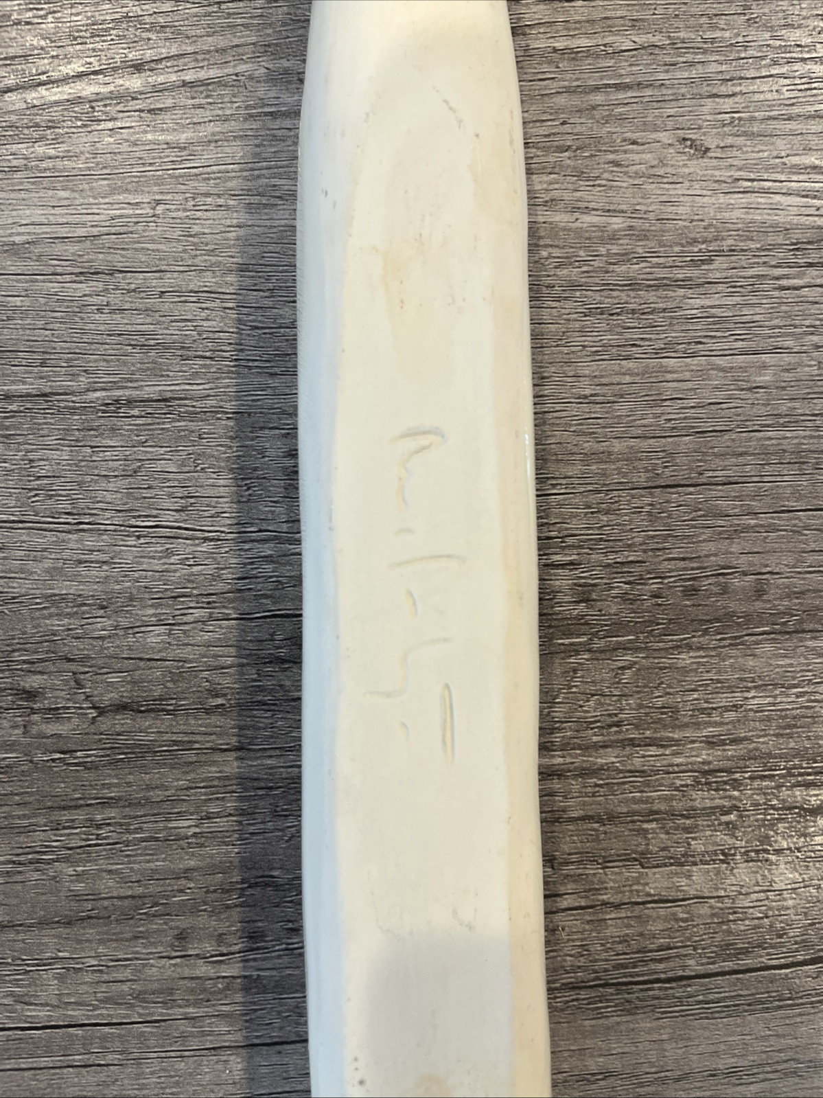 Carnevale McCarty of Memphis Signed White Pottery 16″ Olive Boat