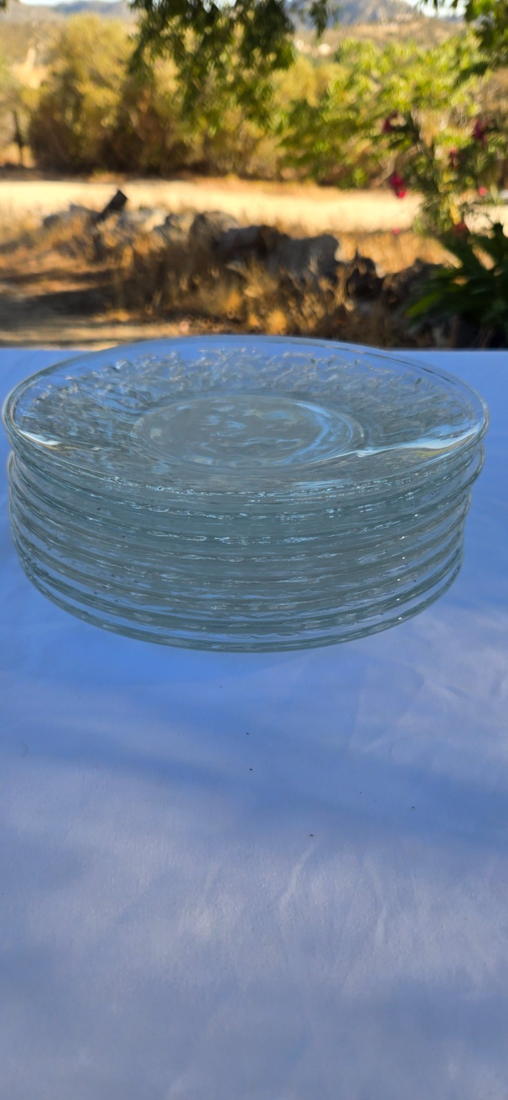 Set of 8x Princess House Fantasia Frosted Glass Crystal 8″ Dessert Salad Plates