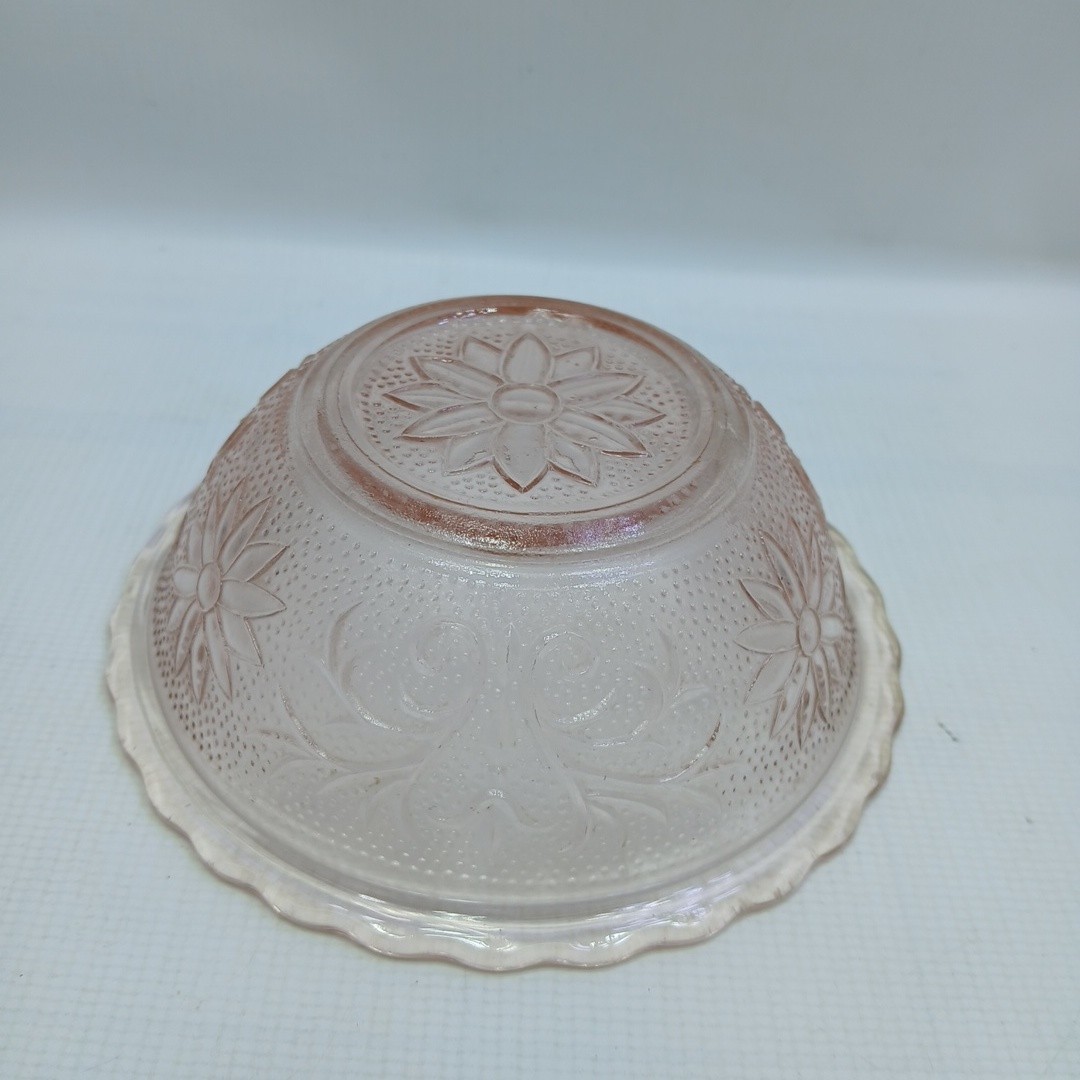 Vtg Indiana Glass Tiara Pink Sandwich Pattern Glass Cereal Bowl 5″