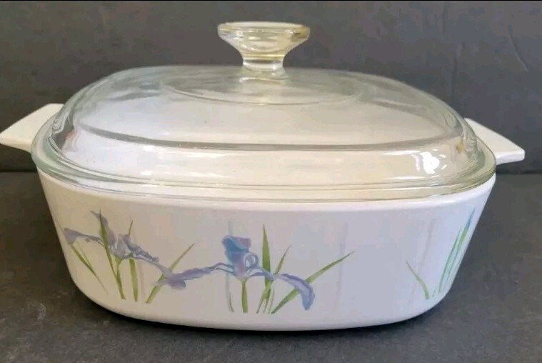 10 pc Corning Shadow Iris Casserole Dishes w/ Pyrex Lids + Corning Lid