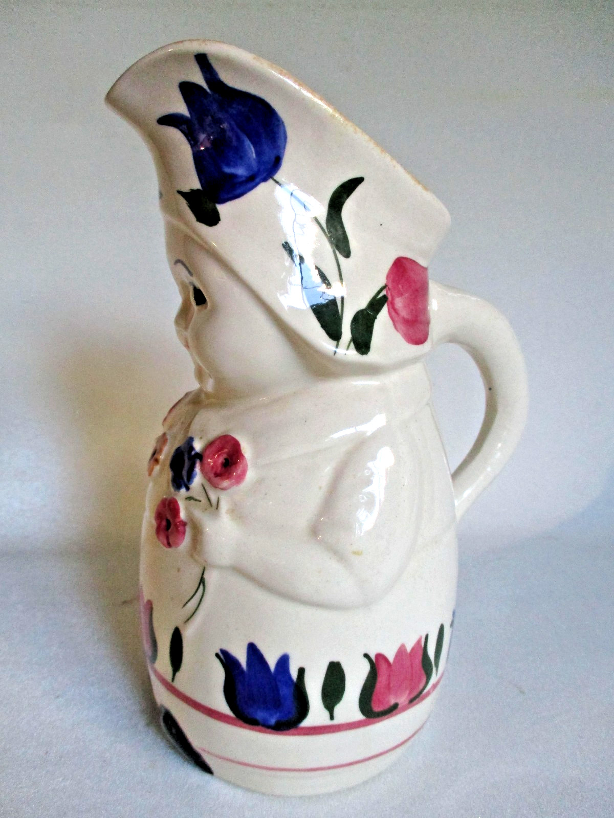 blue ridge pottery betsy pitcher tulips hand painted vintage jug