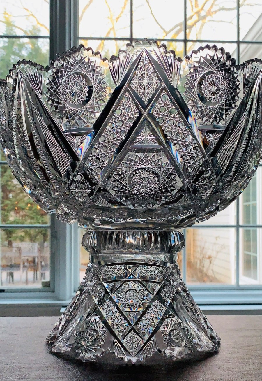 American Brilliant J. Hoare & Co. “Carolyn” 14-Inch Punch Bowl (c. 1895)