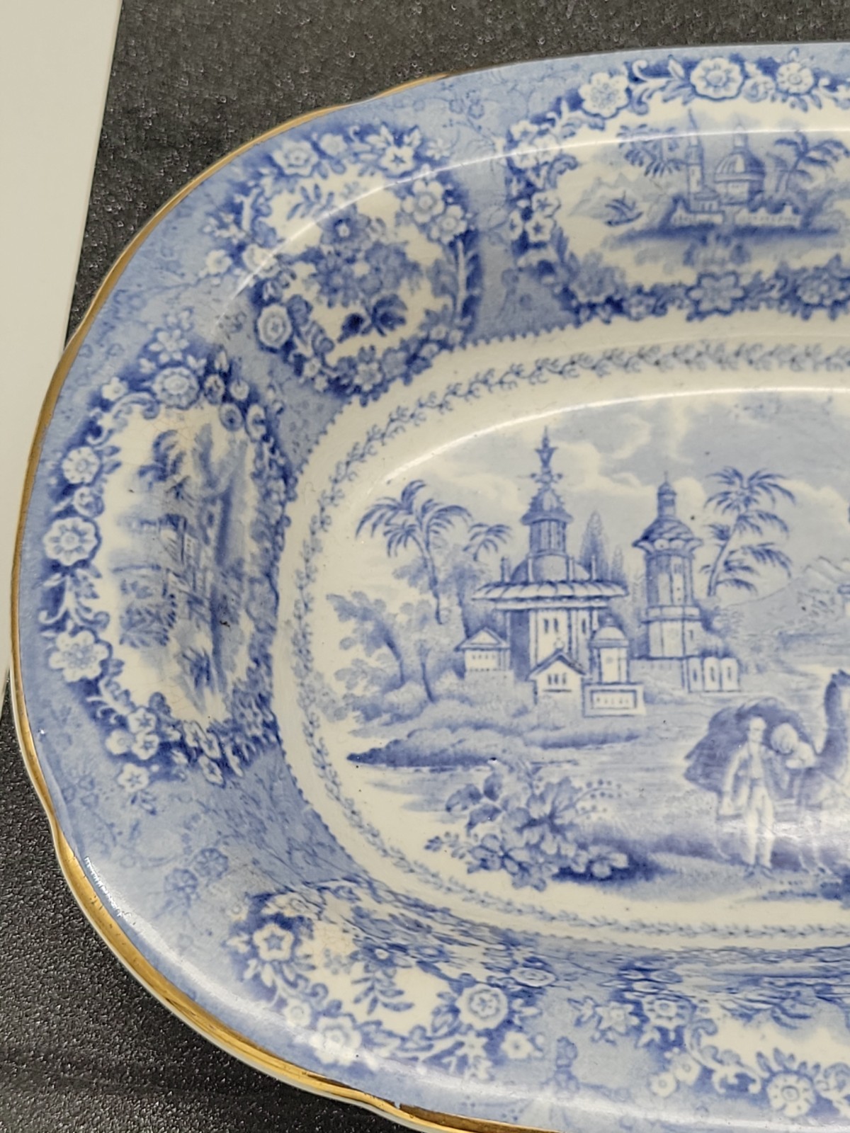 Antique Ridgways England Oriental Transferware Open Vegetable Dish 8.5″ x 6.75″