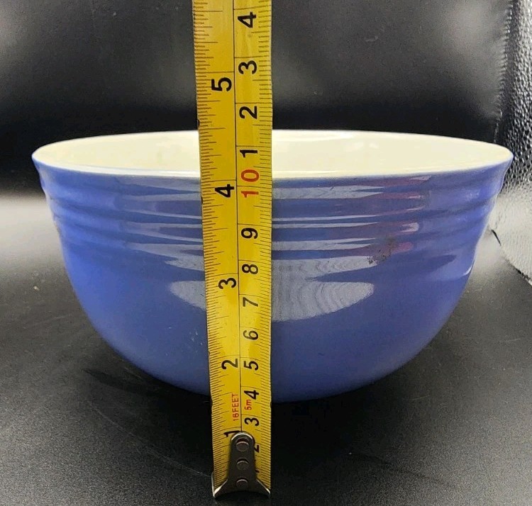 Vintage Hall China Delph Blue Ceramic Mixing Bowl 7.25″ Made in USA