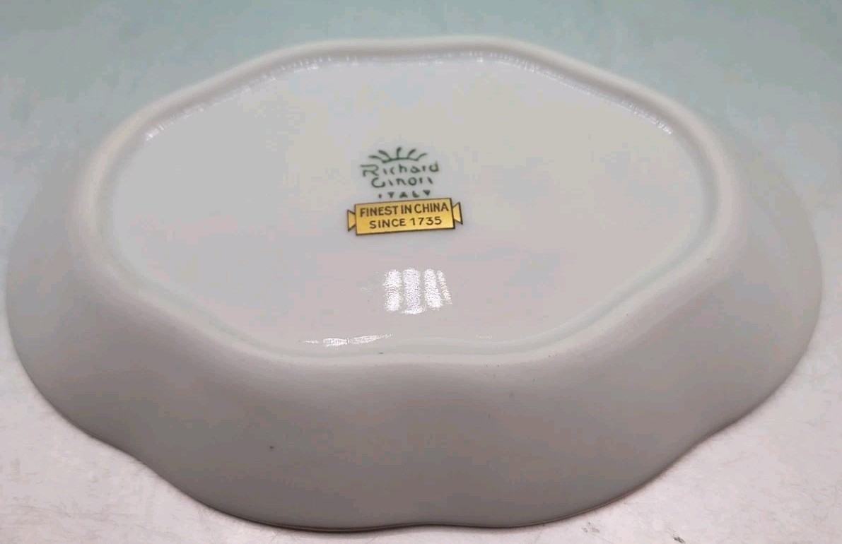 Richard Ginori Landscape Fiesole Impero Scalloped Trinket Pin Dish Italy 4.5″