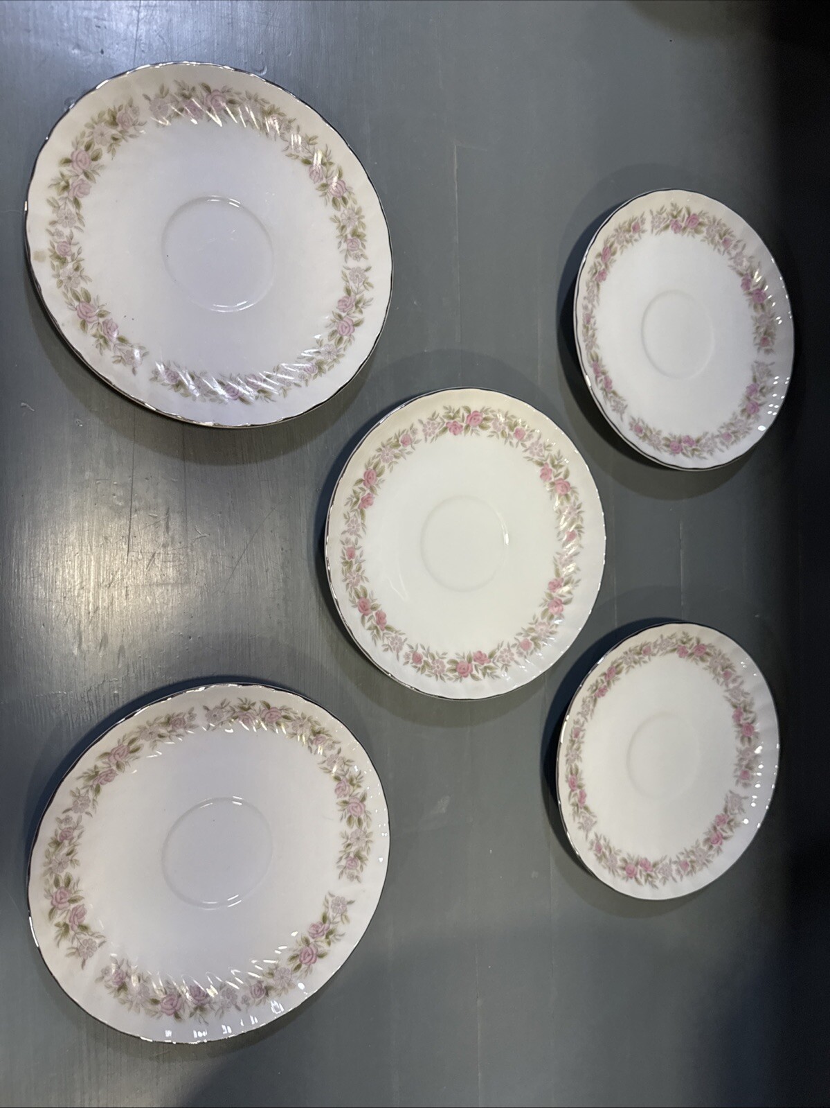 Set Of 5 Teahouse Rose Saucers by Danisco China – Vintage China