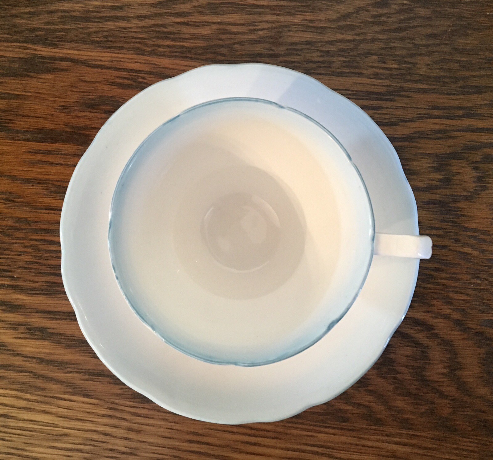 Royal Stafford Roses Pale Blue Teacup Saucer Bone China Gold Trim England 1940s