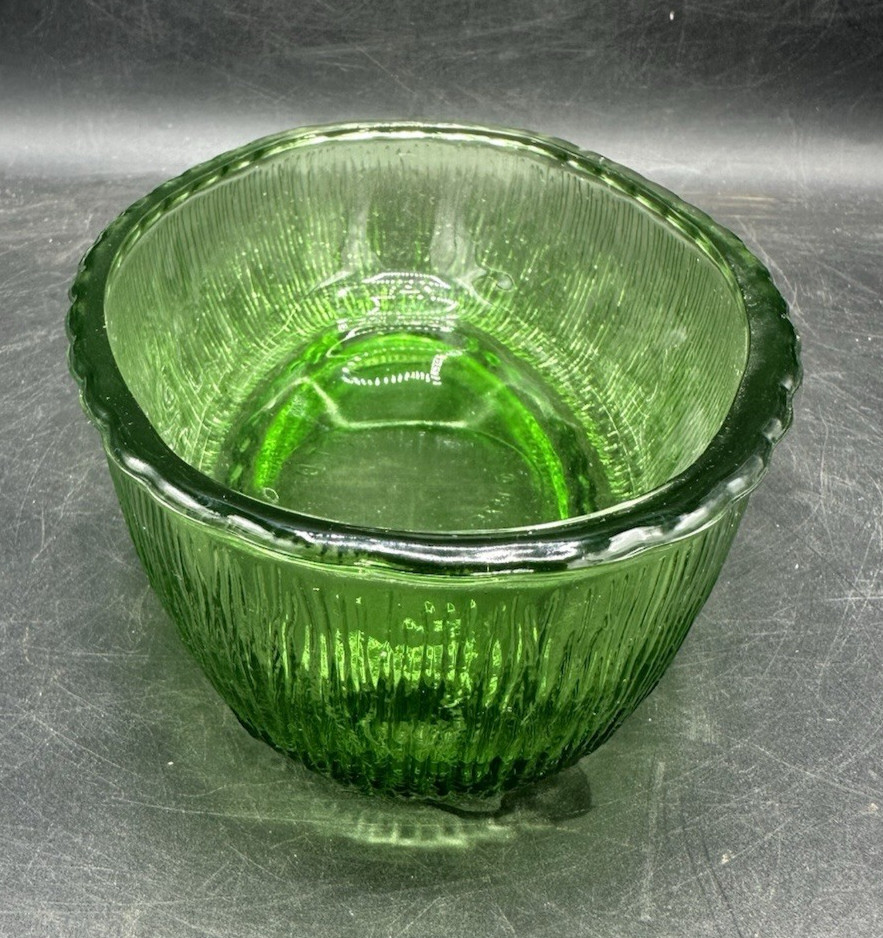 Vintage 9.25″ FTD 1975 Green Oval Glass Bowl