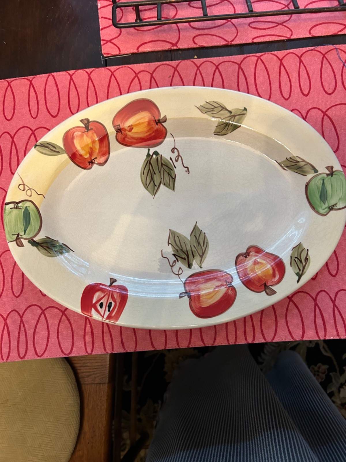 Vtg Platter With Apples And Flowers 10×14 Orchard Harmony. Perfect😊