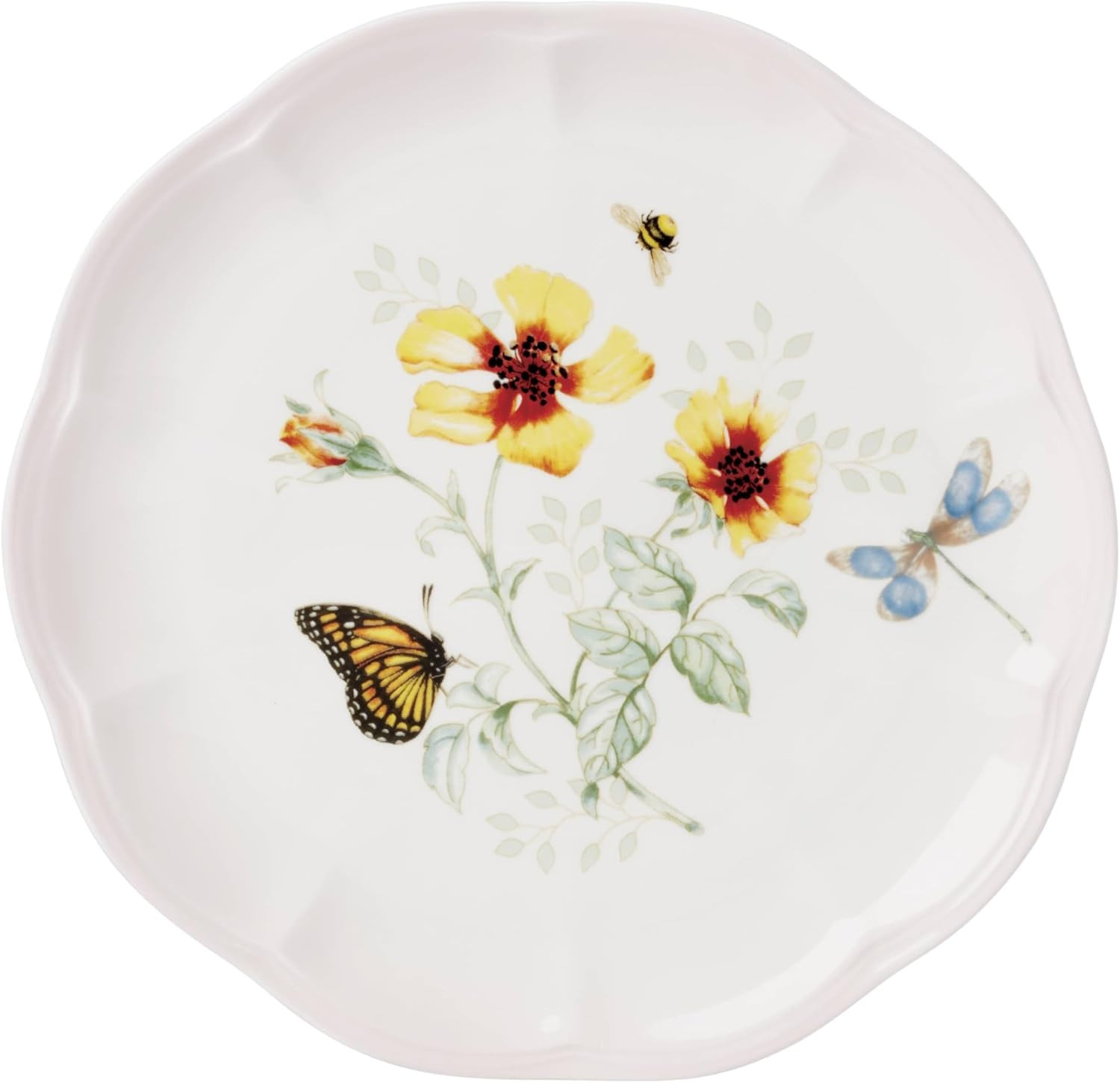 Butterfly Meadow Pink 12-Piece Dinnerware Set, Service for 4, Porcelain