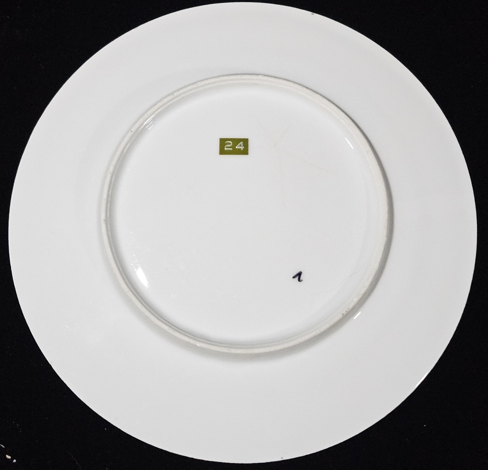 Antique White Pink Green Floral Plate Hand-painted Porcelain Cottagecore