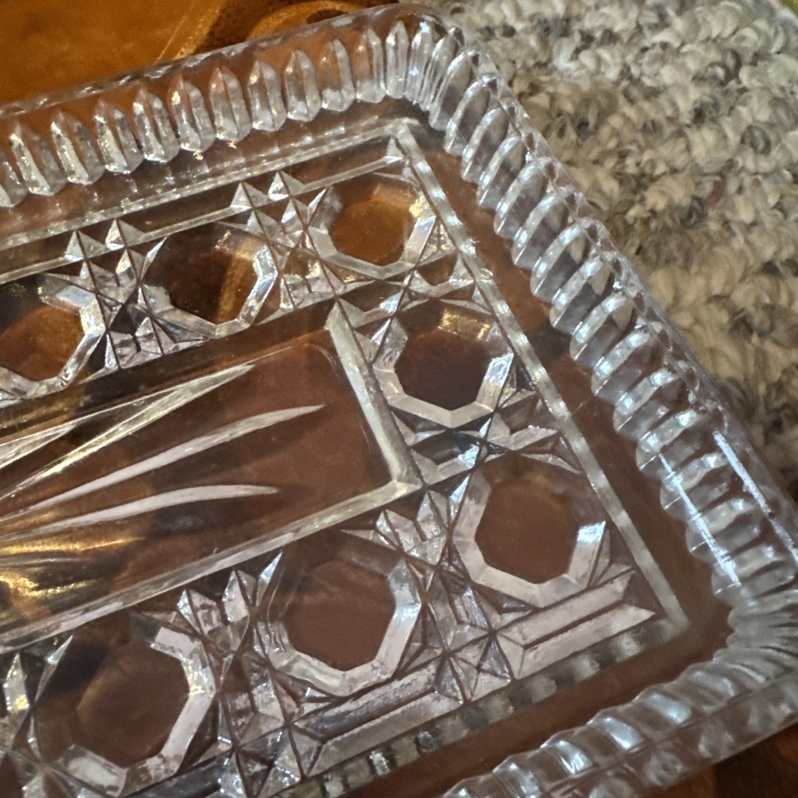 Vintage Federal Glass Windsor Clear Rectangular Tray 8⅜” × 4⅝”