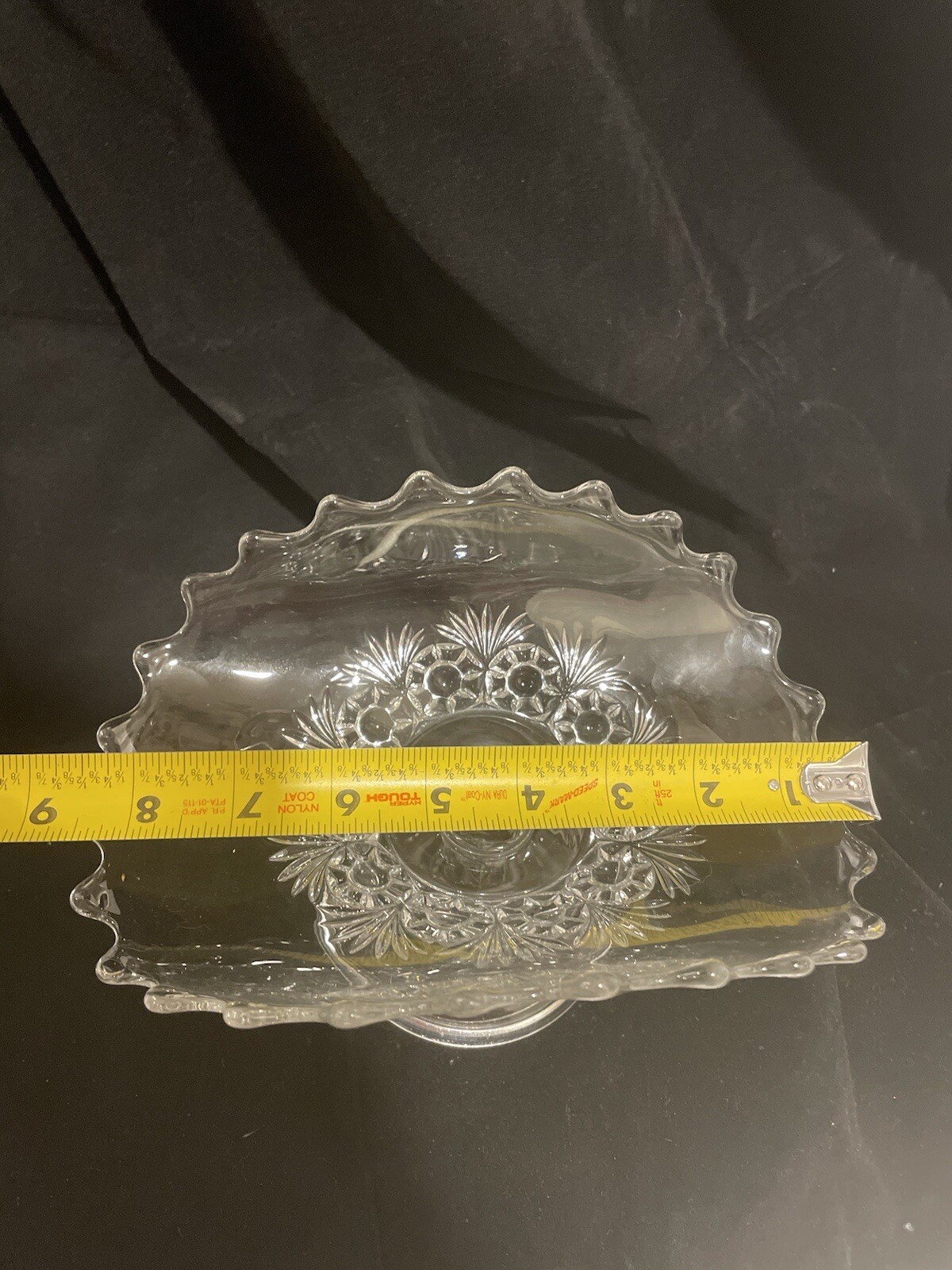 Bryce Higbee CHARM Rosette and Palms Banana Stand Clear Glass 6” Tall