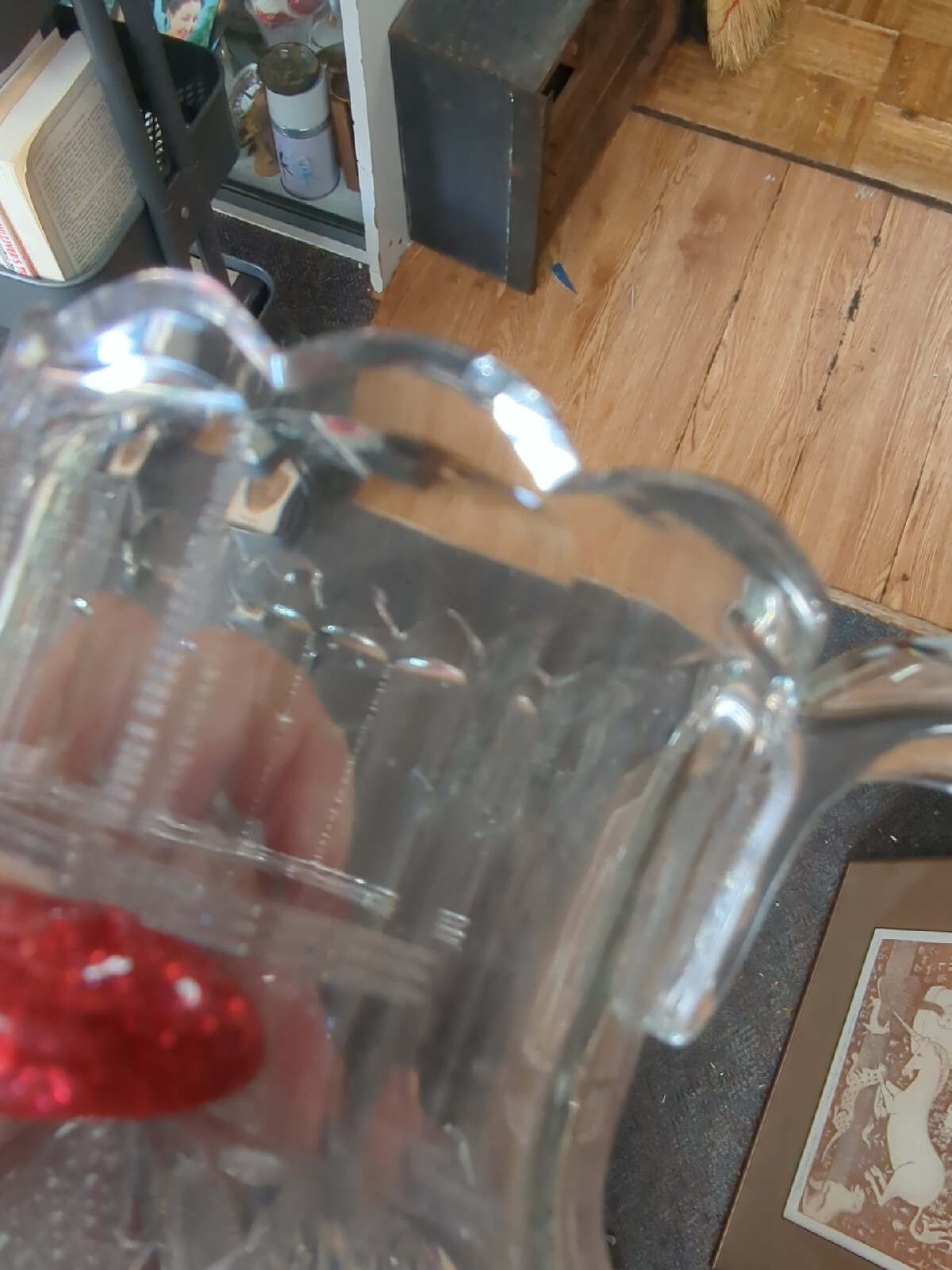 antique american brilliant cut glass Star Ball Pitcher Vase