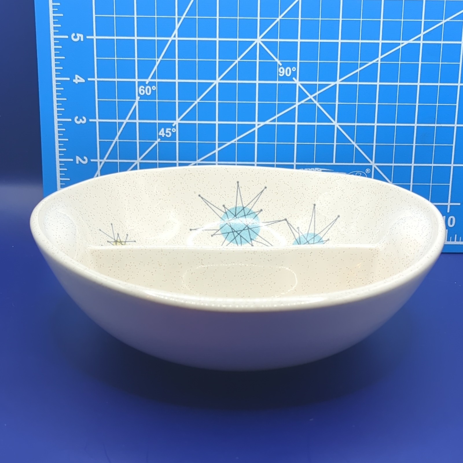 Midcentury Franciscan Starburst 8 1/4″ Divided Round Serving Bowl