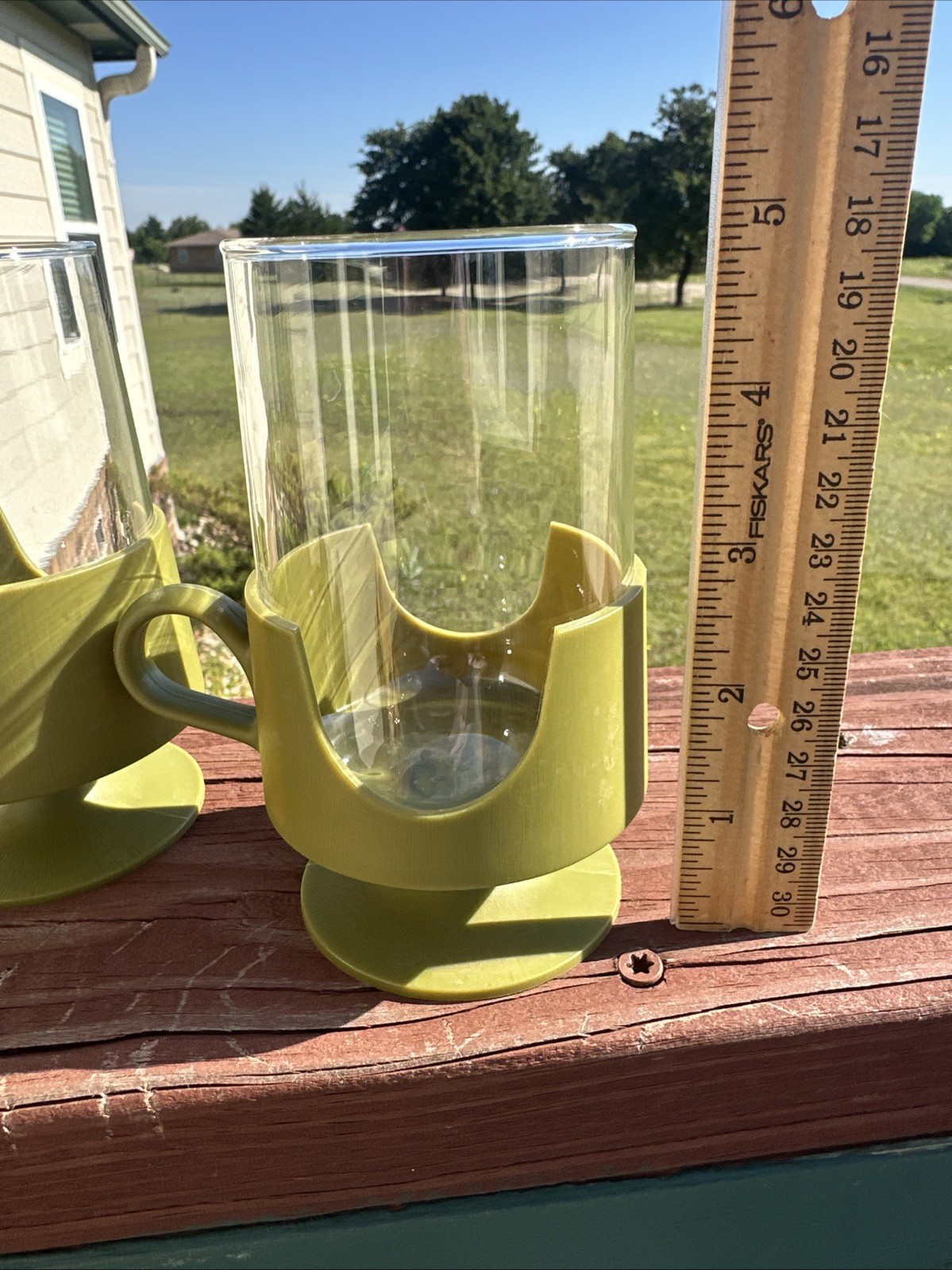 Vintage Corning Green Glas-Snap Mugs Cups Large 12oz Hot/Cold Set of 3