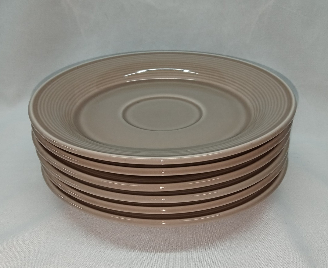 1 – Nancy Calhoun Light Brown Saucer 6 1/4″ diam. (N1)