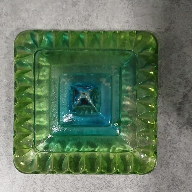 Vintage Jeannette Glass “Wedding Cake Box” Candy Dish