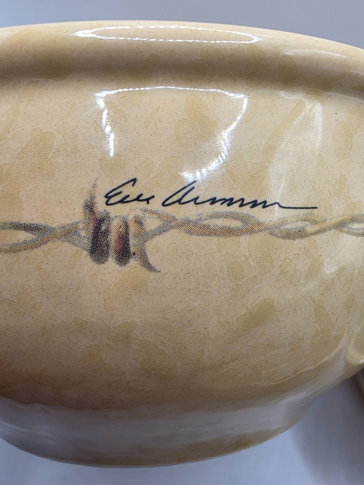 4 Eve Armson Signed Cowboy Living Soup/Cereal Bowl Saddle Barbwire Collection