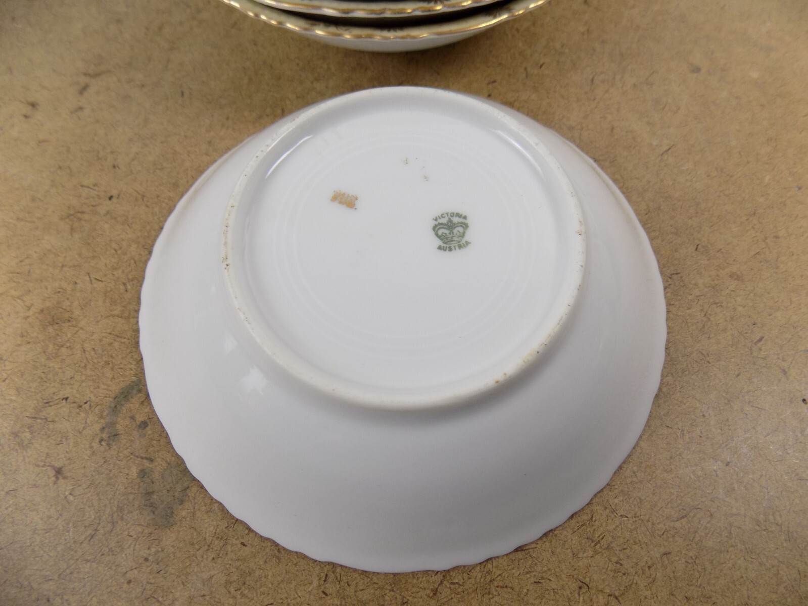 Antique Victoria Austria Porcelain Dessert Bowls Neoclassical Red Gold