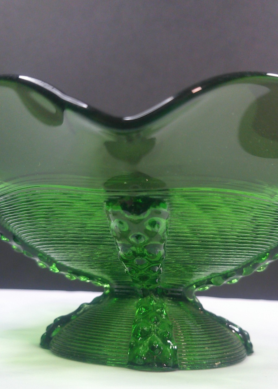 Northwood Glass, Button Panels, Emerald Green, Bowl, EAPG, c 1899, USA, VgCd