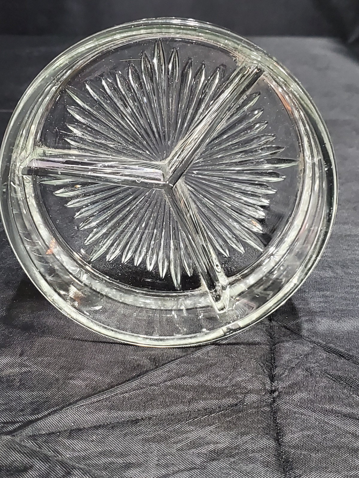 Vintage Divided Dish Triple Section Candy Nuts Server Dish To Keep Rings In It