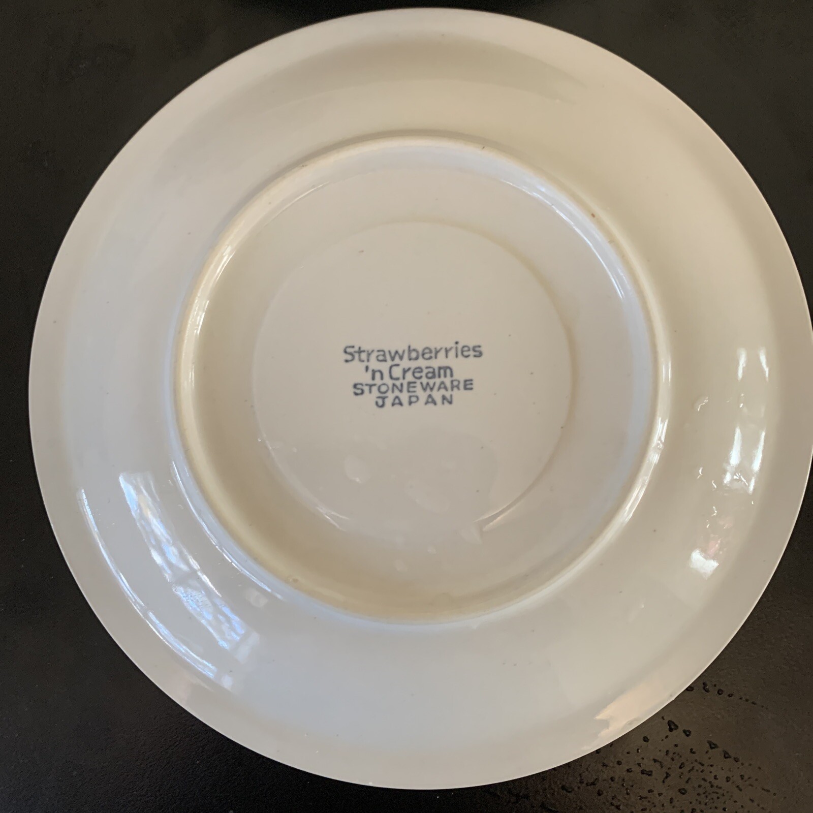 Strawberries ’n Cream Bread Dessert Lot Of 6 Stoneware Plates 6.5 In Vintage EUC