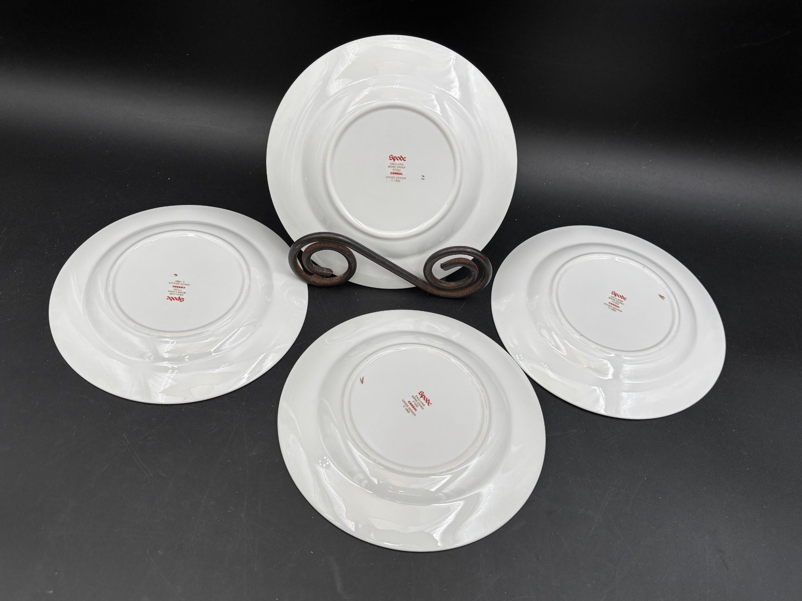 Spode “CONSUL COBALT” England ~ Set of 4 ~ Bread Plates ~ 6 1/4″