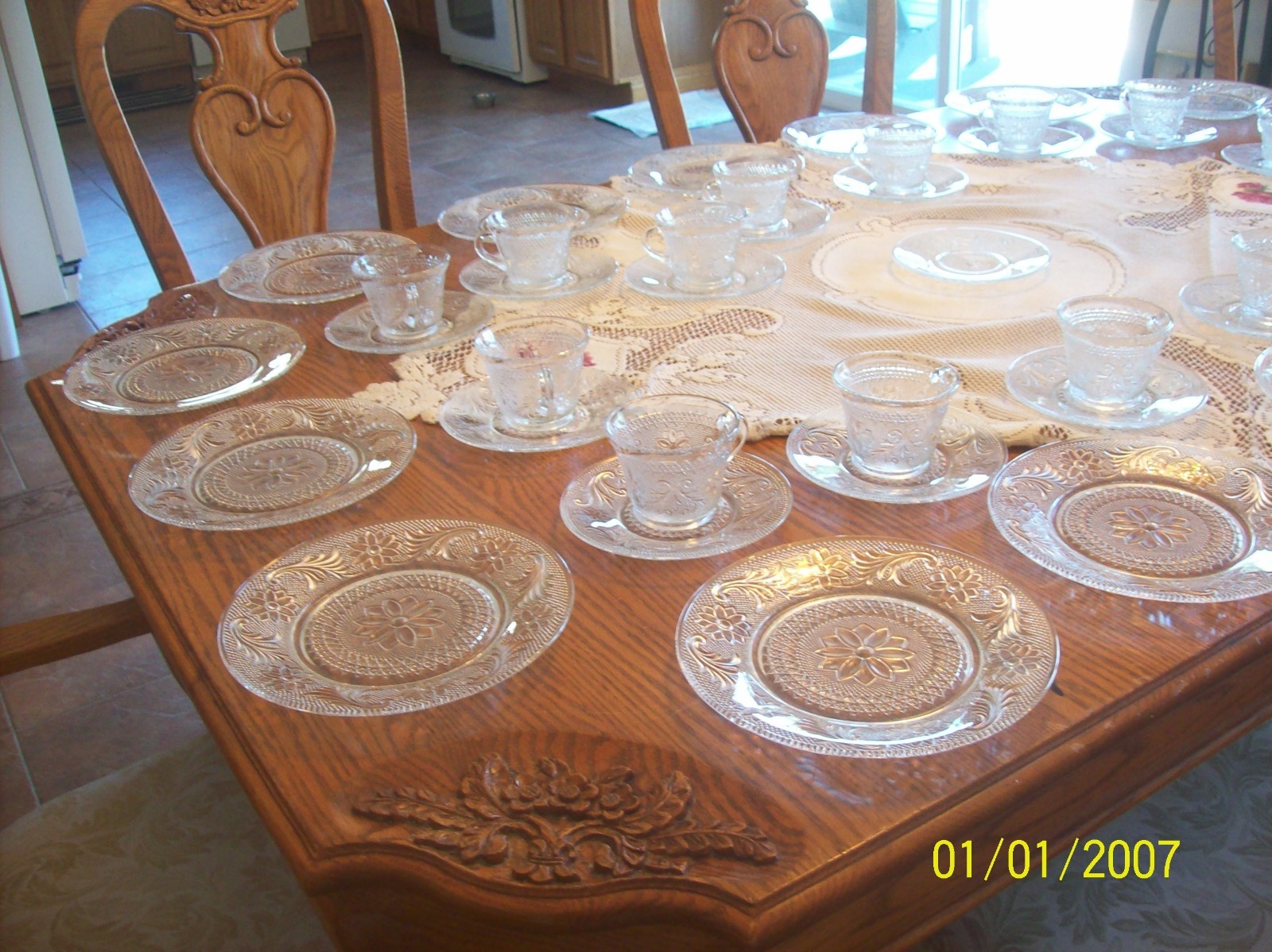 Tiara Sandwich Pattern By Indiana Glass Clear 47 Piece Grouping Luncheon Snack