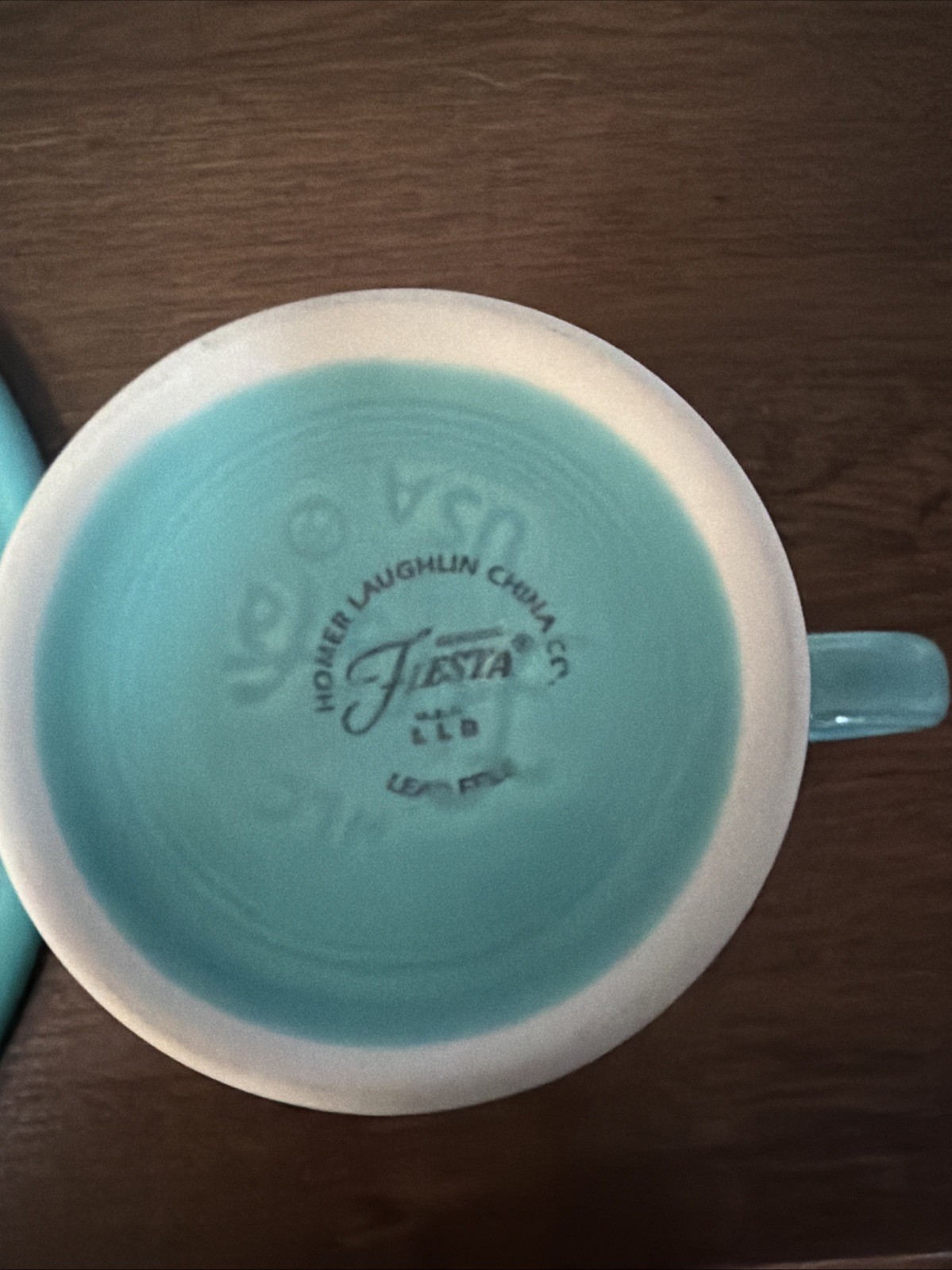 Fiestaware Dinner Plate 10 1/2”-2-Coffee Cup Mug Homer Laughlin O Ring Turquoise