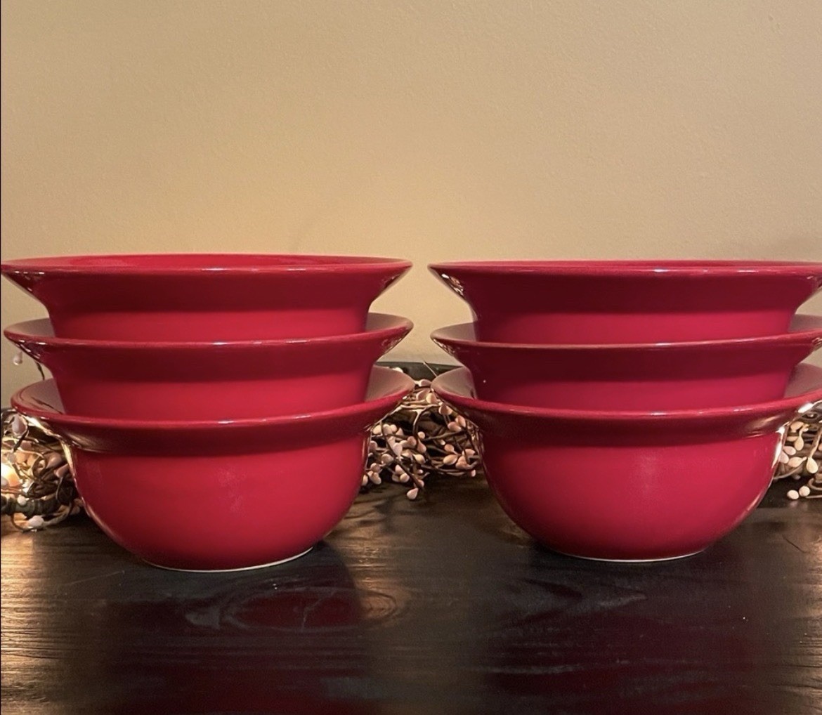 Pier 1 Earthenware Red Bowls -Made in Spain. 7 x 3 Inches. $14.50 each-12 avail.