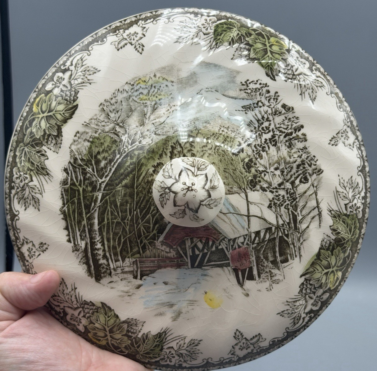 Johnson Brothers Friendly Village Covered Bridge Vegetable Dish Bowl With Lid
