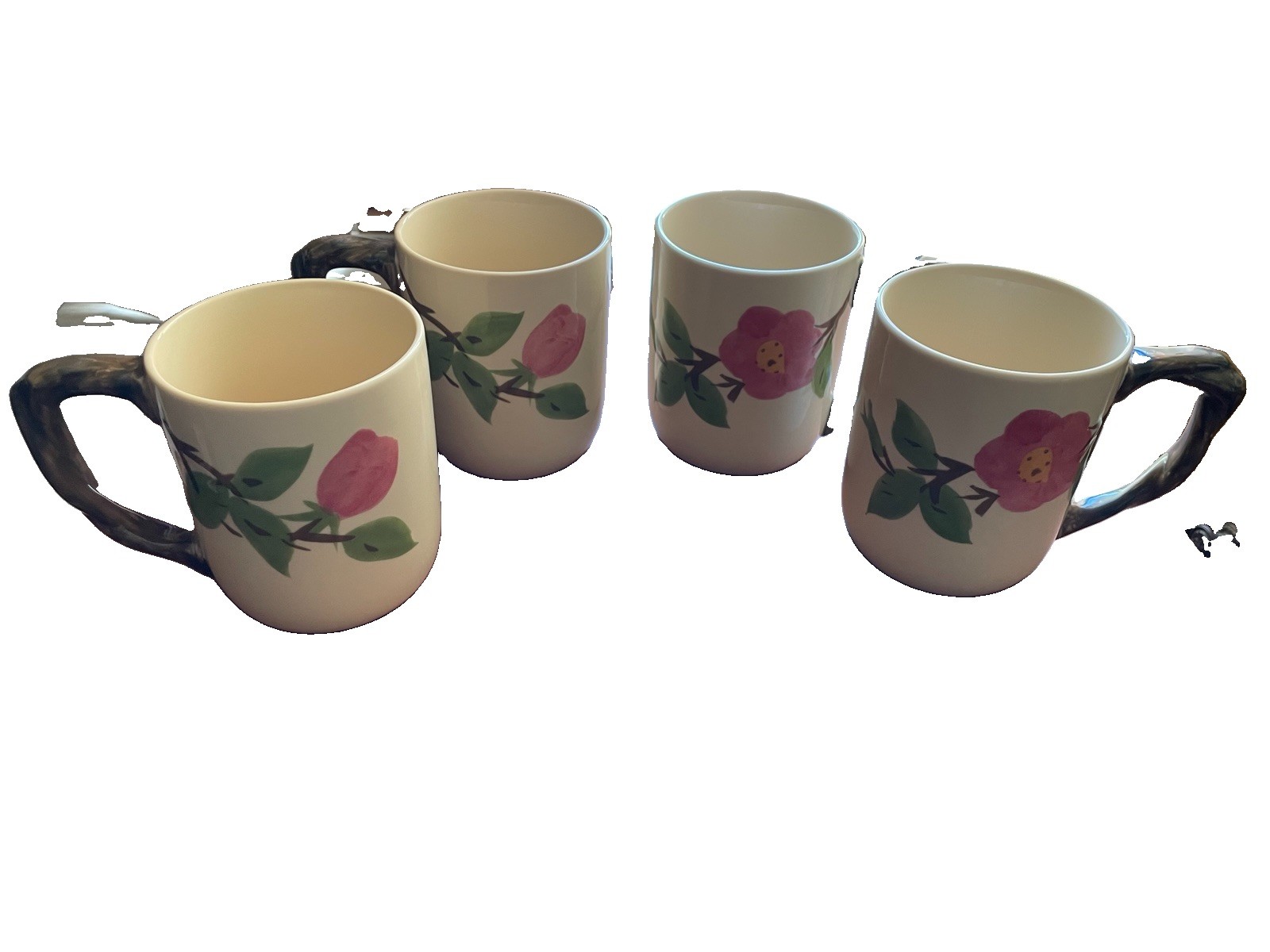 Franciscan Desert Rose Set of 4 Grand Mugs Twisted Vine Handle