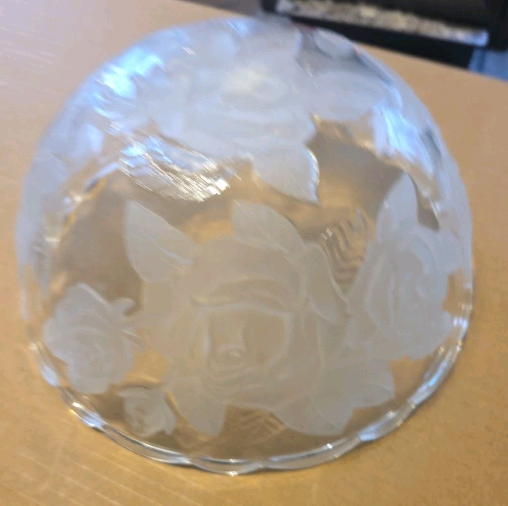 WP&G Made In Japan Flower Crystal Glass Floral Bowl