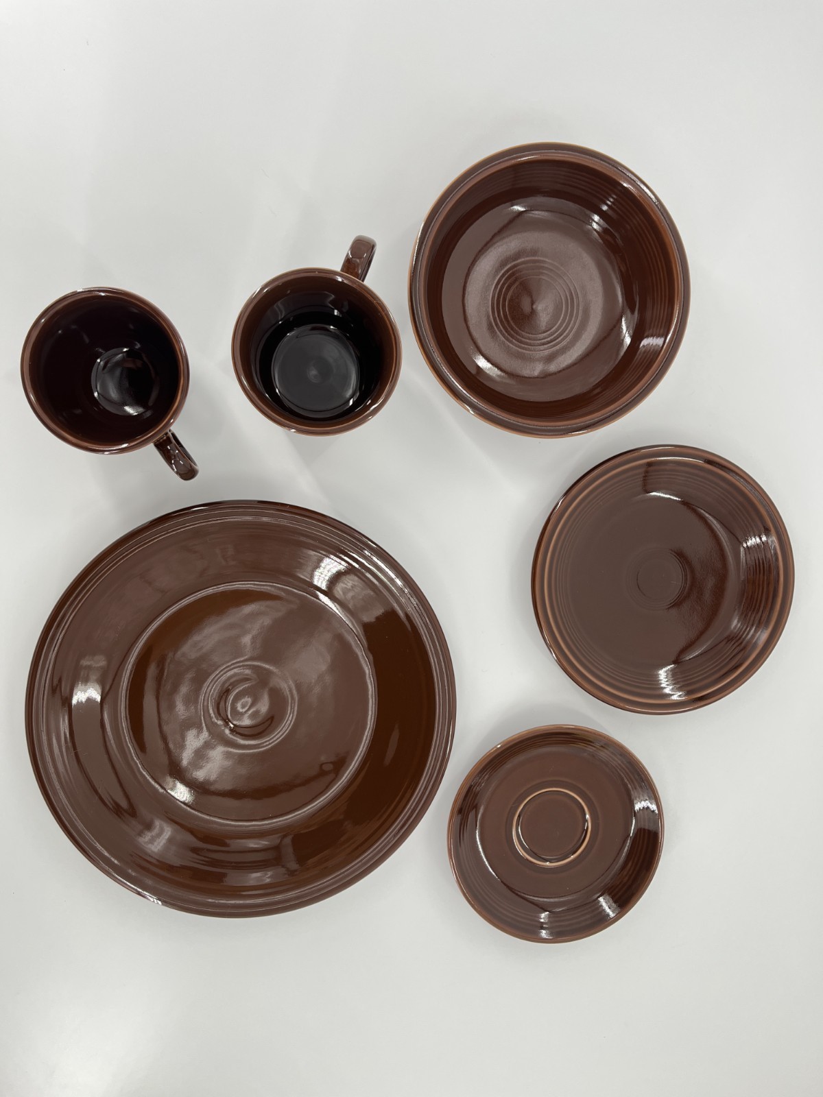 Fiesta 6 Piece Place Setting Chocolate Brown 2008–2012 Discontinued Color