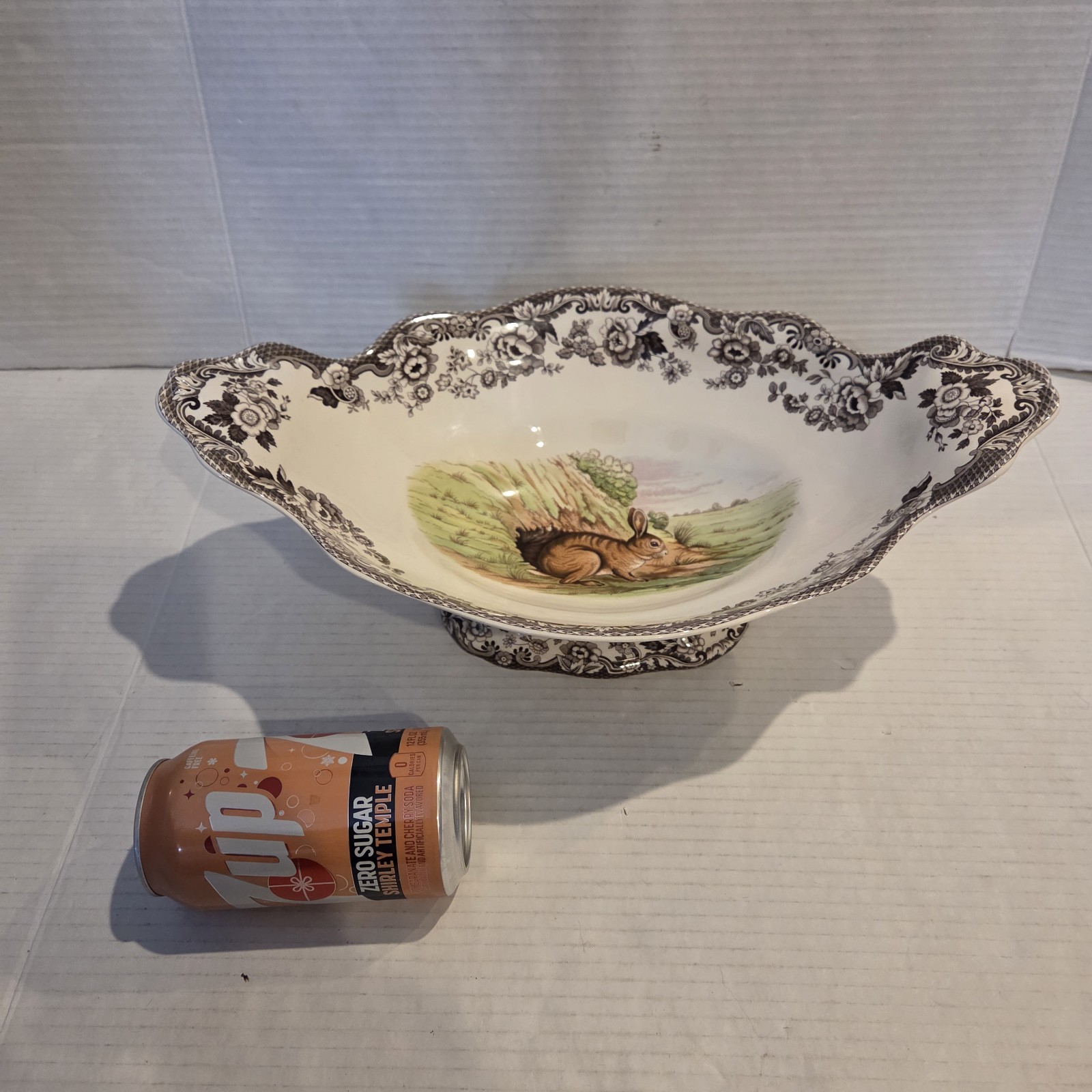 Spode Woodland Bunny Rabbit Footed Centerpiece Oval Dish Serving Easter EASTER