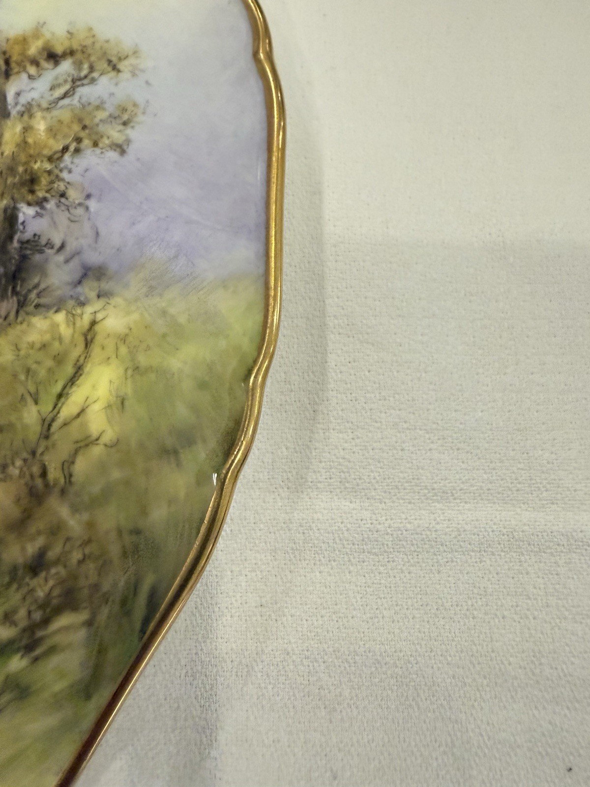 Pristine 1953 Royal Worcester 10.5″ Cabinet Plate Wick Cottage P Love Mint