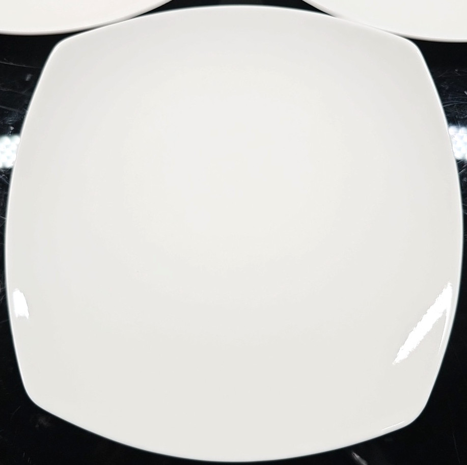 3 Churchill Recline Square Salad Plate Set White Elegant Serving Dining Dish Lot