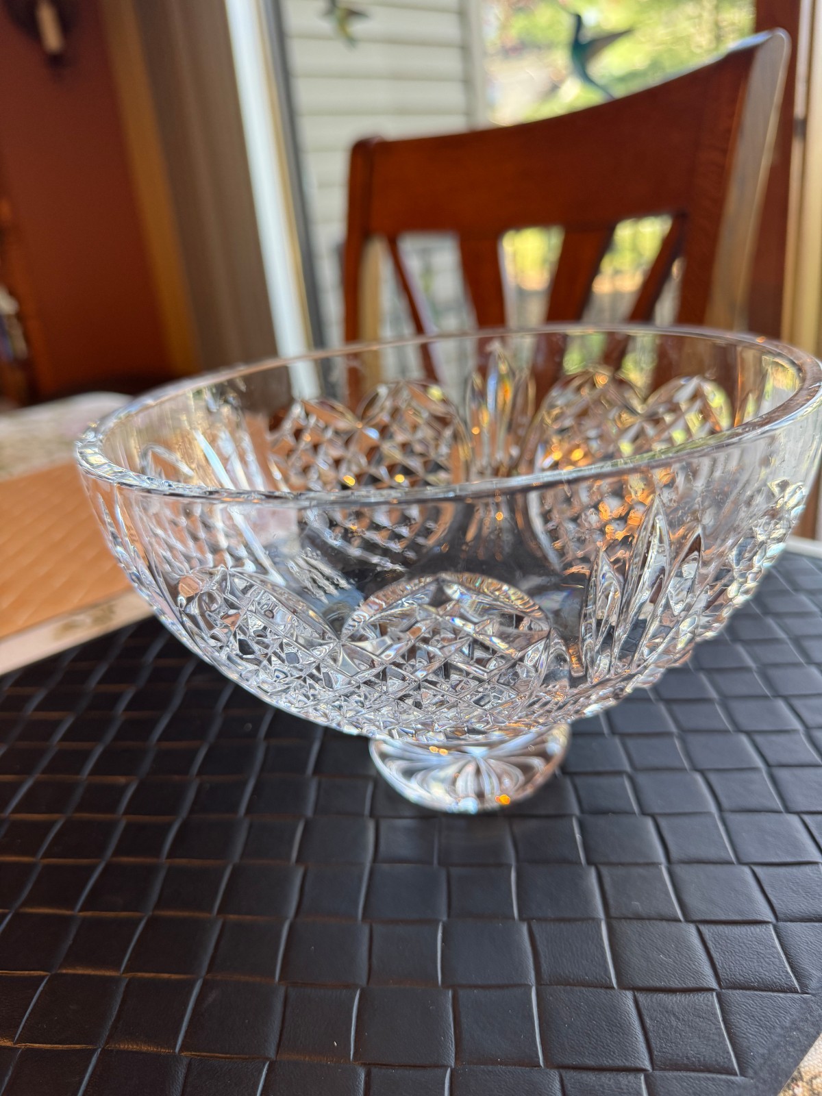 Waterford Crystal Wedding Heirloom 5″ Footed Bowl with Diamond Hearts