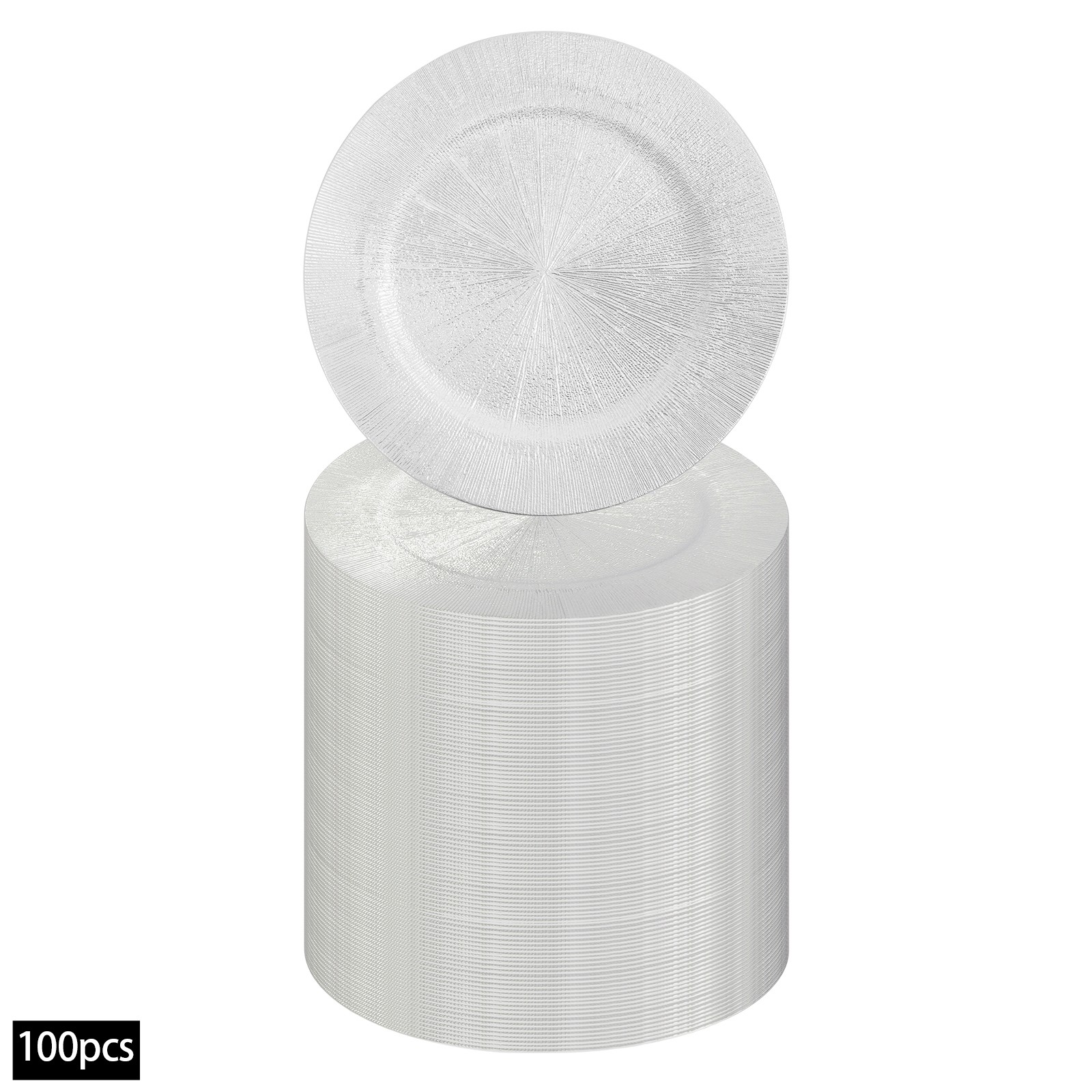 100 Pieces PP Charger Plates 33cm Charger Plates Set Party Round Charger Plates