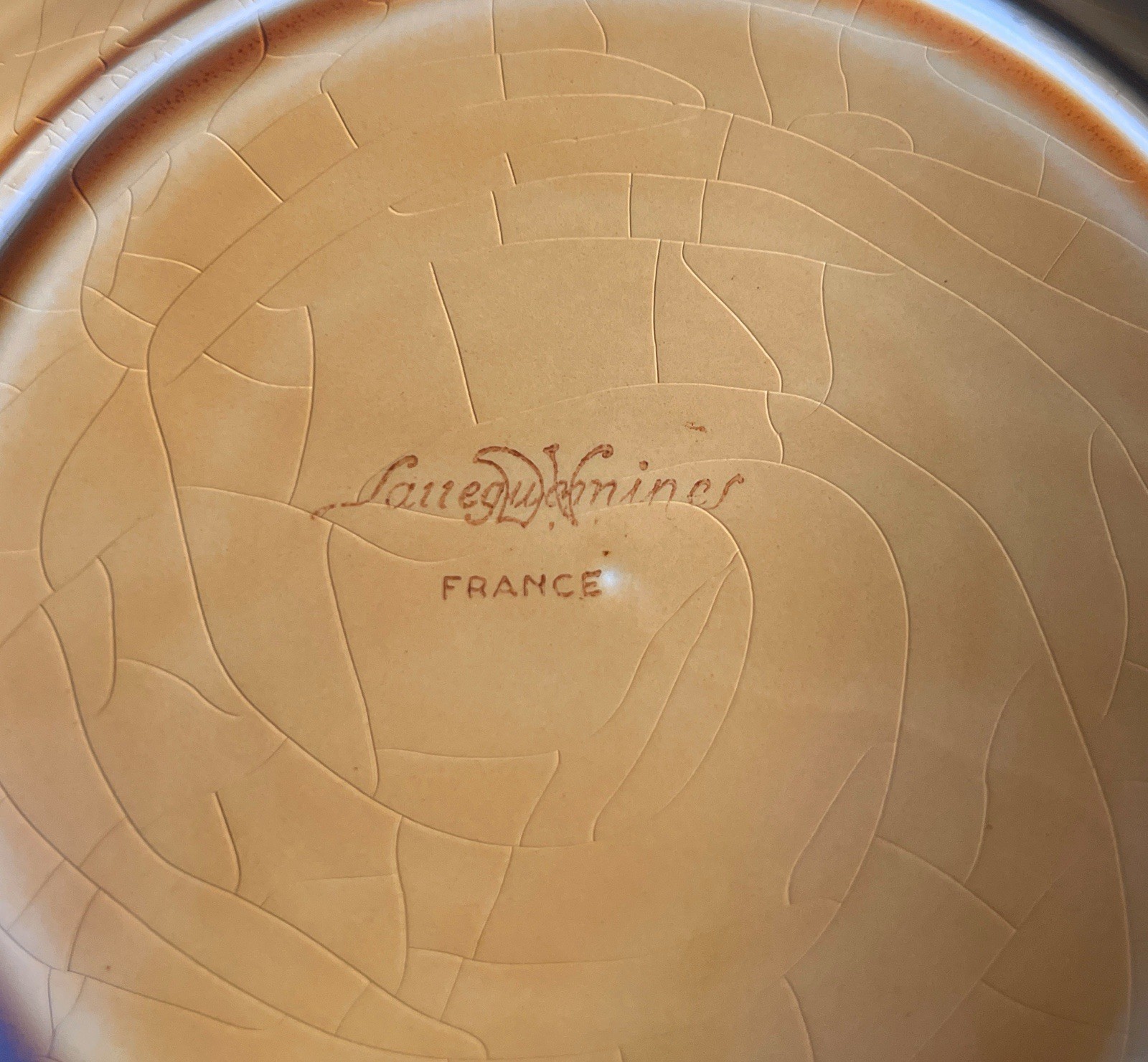 Vintage Sarreguemines Majolica Fruit Plate Plums and Leaves France 1920-1950